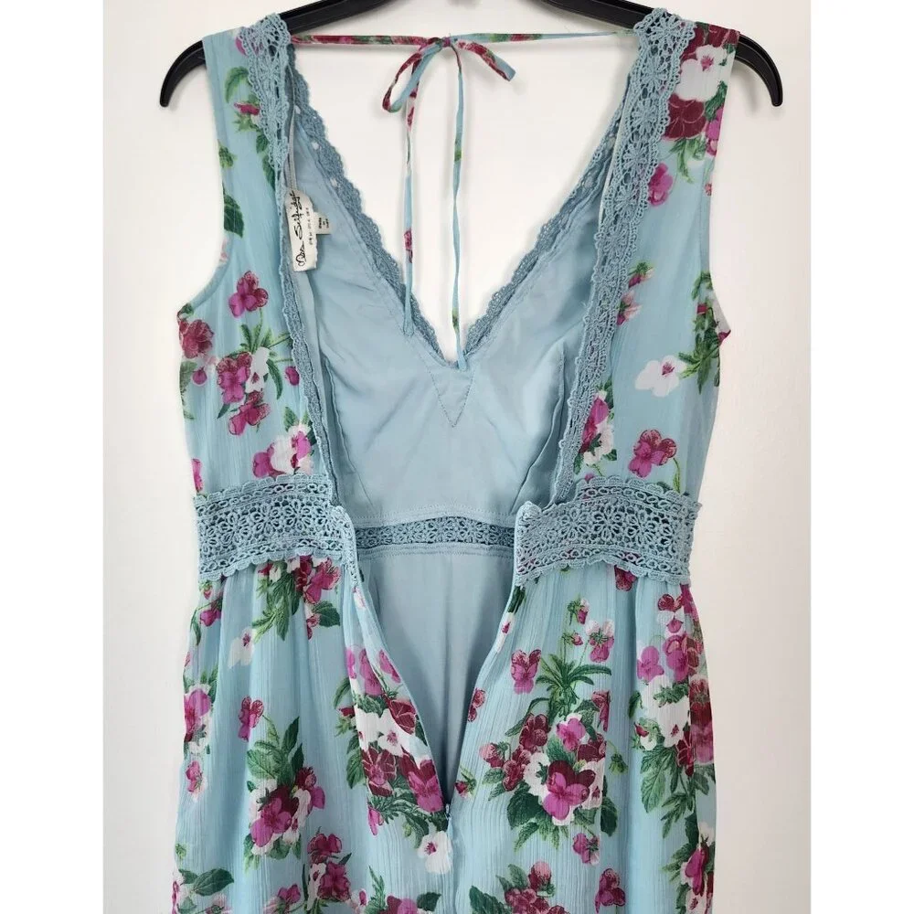 Miss Selfridge Floral Tiered Maxi Fairy Dress With Crocheted Accents, Size 4 - Picture 6 of 11